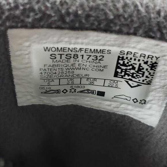 Sperry Women's Size 5 Saltwater Rubber Duck Boots Black Gray Lined - Picture 8 of 9